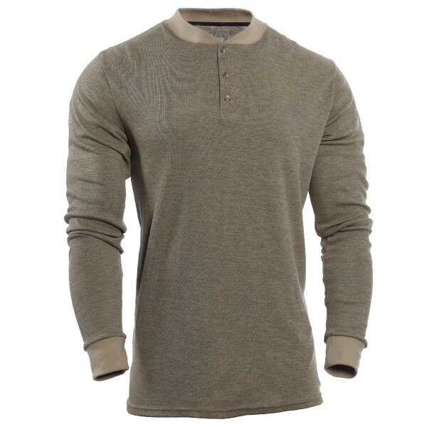 DRIFIRE FR Long Sleeve TECGEN Henley in Tan